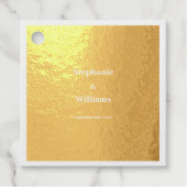 Goud Witte Elege Huwelijk Minimaal Modern Bedankjes Labels (Voorkant)