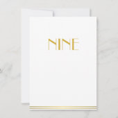 Goud Witte Great Gatsby Trouwtafelkaarten Nine Kaart (Achterkant)