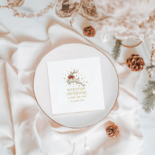 Goud Witte Kerst Rendieren Servet