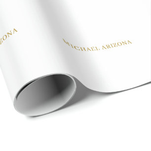 Goud & Witte Kleur Minimalistisch Eenvoudig Modern Cadeaupapier