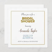 Goud Witte Kleur Minimalistische Bruidsdouche Save The Date (Voorkant / Achterkant)