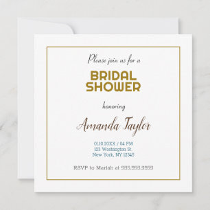 Goud Witte Kleur Minimalistische Bruidsdouche Save The Date