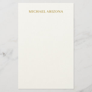 Goud & Witte Kleur Minimalistische Eenvoudige Mode Briefpapier