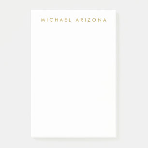 Goud & Witte Kleur Minimalistische Eenvoudige Mode Post-it® Notes