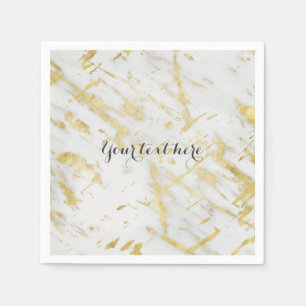 Goud & Witte Marmer Glam Elegante Ontwerper Stijl Servet