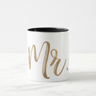 Goud & Witte MR. Typography Modern Minimaal Letter Mok