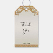 Goud  Witte Parels Gift Label Cadeaulabel (Achterkant)