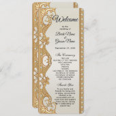 Goud  Witte Parels Trouwprogramma Programma (Voorkant / Achterkant)