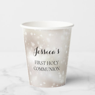 Goud Witte Sterren Eerste Heilige Communie Papieren Bekers