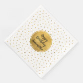 Goud Witte Stippen Verjaardag Servetten (Hoek)