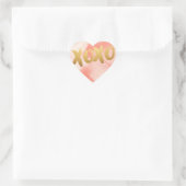 Goud XOXO liefde Roze waterverf Hart Stickers (Tas)