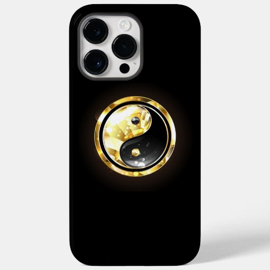 Goud Yin Yang op zwart Case-Mate iPhone Case (Achterkant)