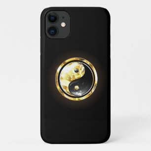 Goud Yin Yang op zwart iPhone 11 Hoesje