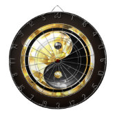 Goud Yin Yang op zwart Dartbord (Voorkant)