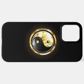 Goud Yin Yang op zwart iPhone Hoesje (Achterkant horizontaal)