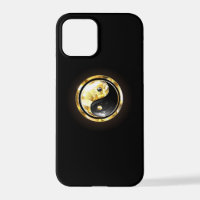 Goud Yin Yang op zwart