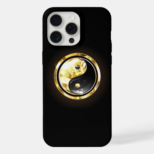 Goud Yin Yang op zwart iPhone Hoesje (Achterkant)