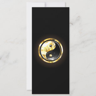 Goud Yin Yang op zwart Kaart