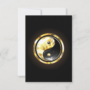 Goud Yin Yang op zwart Kaart