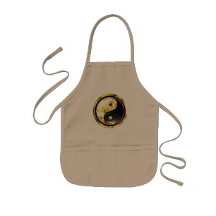 Goud Yin Yang op zwart Kinder Schort