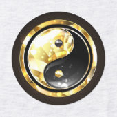 Goud Yin Yang op zwart Labels (Design 1)