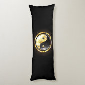 Goud Yin Yang op zwart Lichaamskussen (Achterkant (Verticaal))