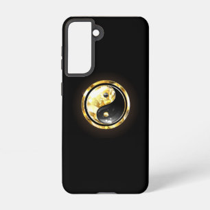 Goud Yin Yang op zwart Samsung Galaxy Hoesje
