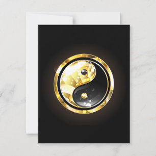 Goud Yin Yang op zwart Save The Date