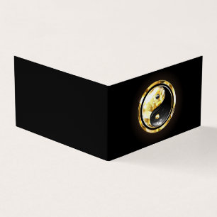 Goud Yin Yang op zwart Visitekaartjes