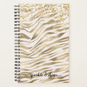 Goud Zebraprint Confetti Planner (Voorkant)