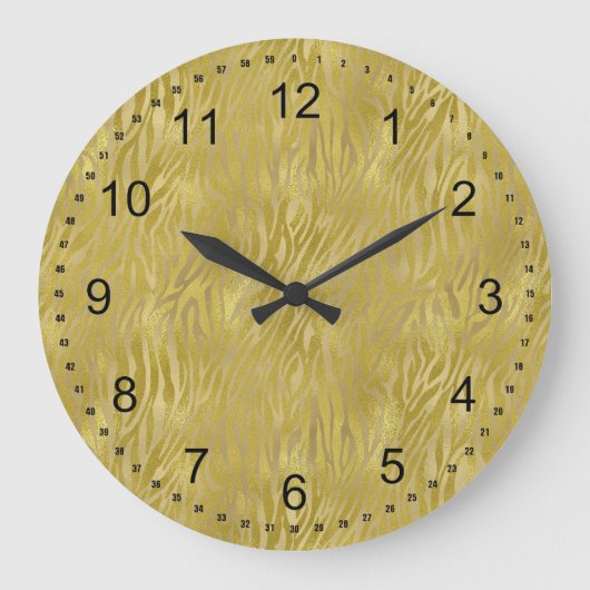 Goud Zebraprint Grote Klok (Voorkant)