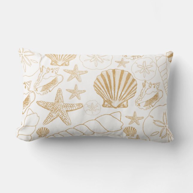 Goud Zee Shell-strand, decor Kussen (Voorkant)