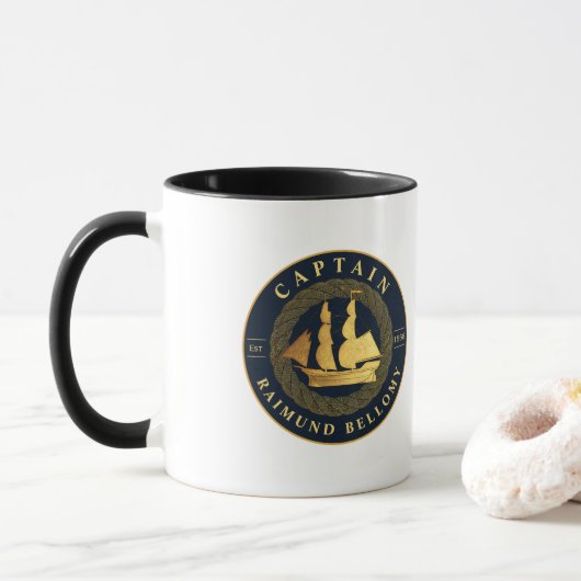 Goud Zeilschip Mok (Met donut)