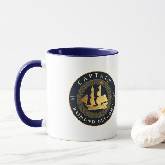 Goud Zeilschip Mok (Met donut)