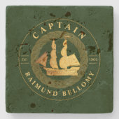 Goud Zeilschip Stenen Onderzetter (Voorkant)