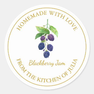 Goud Zelfgemaakt BlackBerry Jam Label Wit