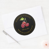 Goud Zelfgemaakt Cherry Jam Label | Zwart (Envelop)