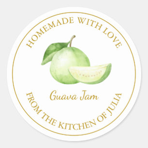 Goud Zelfgemaakt Guava Jam Label Wit