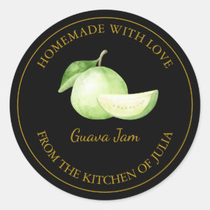 Goud Zelfgemaakt Guava Jam Label Zwart