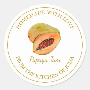 Goud Zelfgemaakt Papaya Jam Label Wit