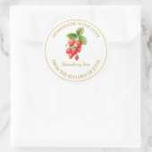 Goud Zelfgemaakt Strawberry Jam Label | Wit (Tas)