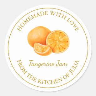 Goud Zelfgemaakt Tangerine Jam Label   Wit
