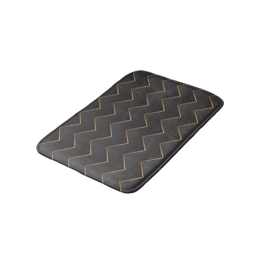 Goud Zig Zag Chevron Patroon Badmat (Gekanteld)