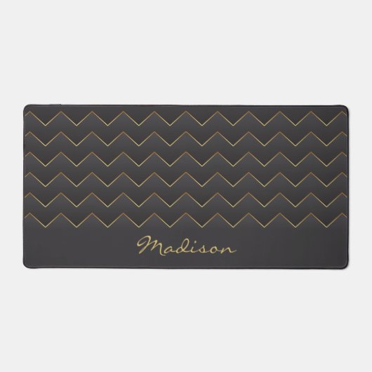 Goud Zig Zag Chevron Patroon Bureaumat (Voorkant)