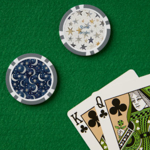 Goud Zilver Blauwe Sterren Poker Chips