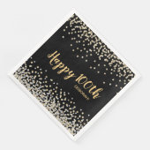Goud Zilver Confetti 100ste Verjaardagsfeest Servet (Hoek)