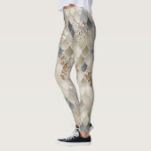 Goud Zilver Grijs Zeemeermin Schalen Glam #1 Leggings (Links)