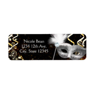 Goud & Zilver Masquerade Masker Verjaardagsfeest Etiket