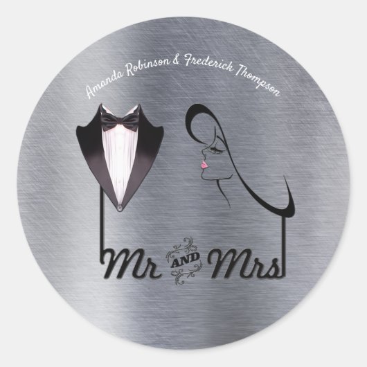 Goud, Zilver - Messing Modern Ronde Sticker (Voorkant)