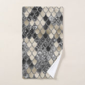 Goud Zilver Zwart Zeemeermin Schalen Glam #1 #art Bad Handdoek (Handdoek)